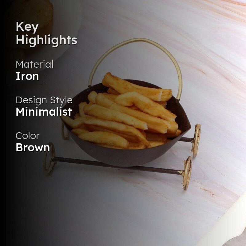 Double Leaf Iron Platter - Brown media 2