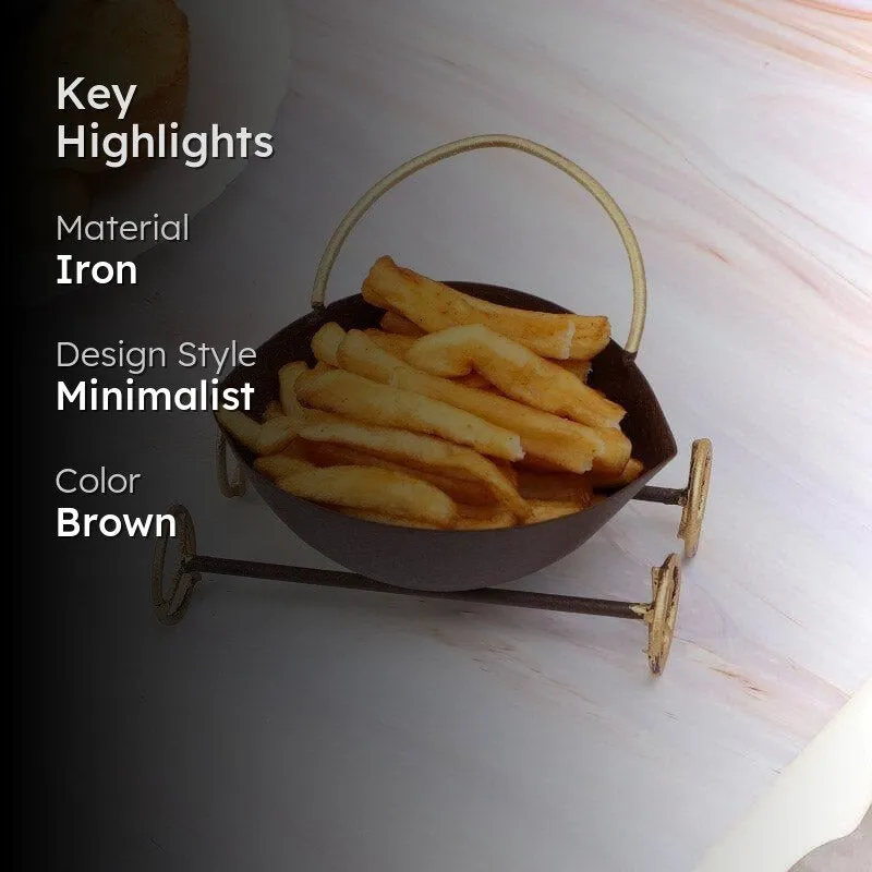 Double Leaf Iron Platter - Brown media 2