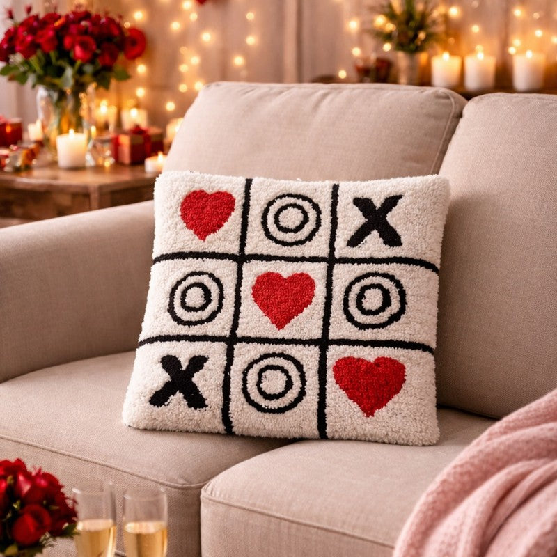XOX Heart Hand Tufted Cushion Cover media 2