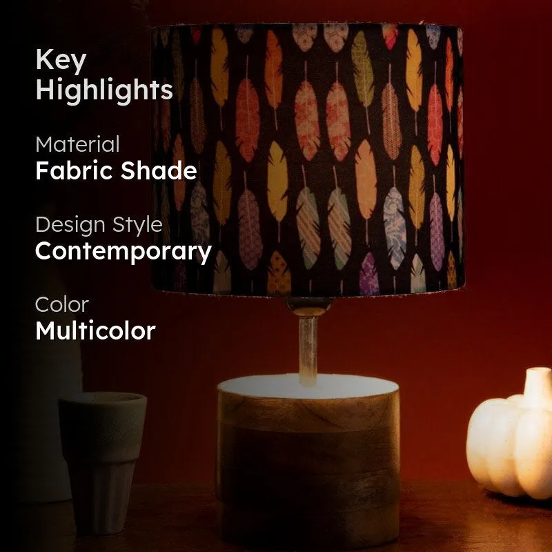 Vivid Feather Log Stand Fabric Table Lamp - Multicolor media 2