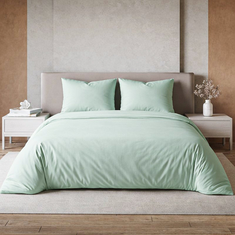 Maison Solid Cotton Bedsheet (Sage Green) - 1000 TC