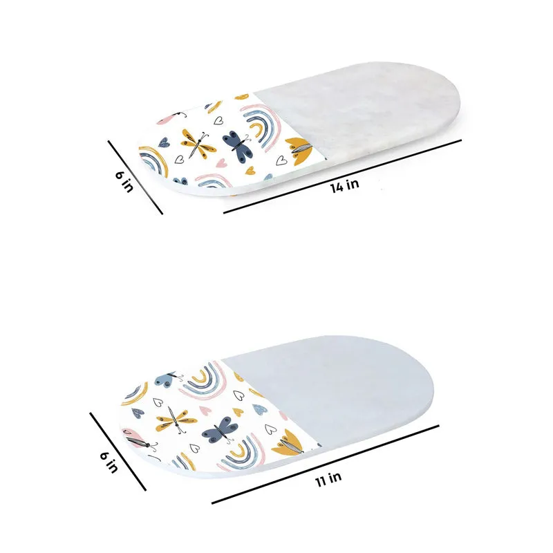 Ovelta Rainbow Printed (Marble,Brass) Marble Platter - Set of Two media 5