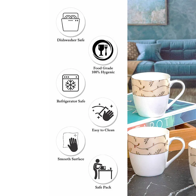 Sonaki Sego Floral Bone China Tea Cup (180 mL Each) - Set Of Six media 3