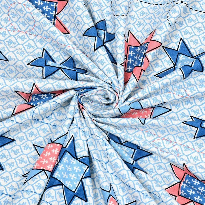 Weaveo Cotton Bedsheet (Blue) - 240 TC media 5