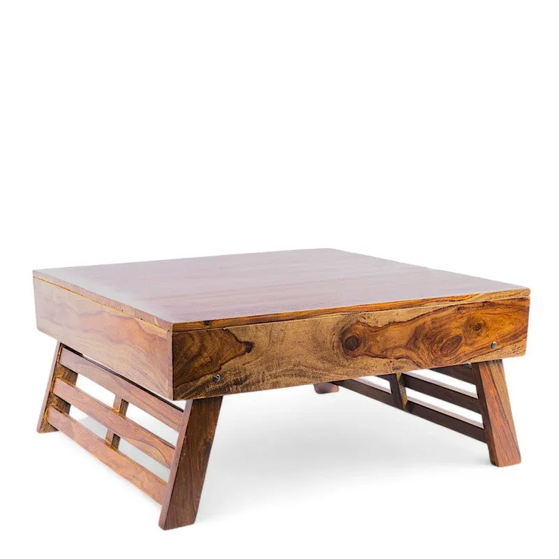 Servo Sheesham Wooden Center Table - Dark Brown media 3