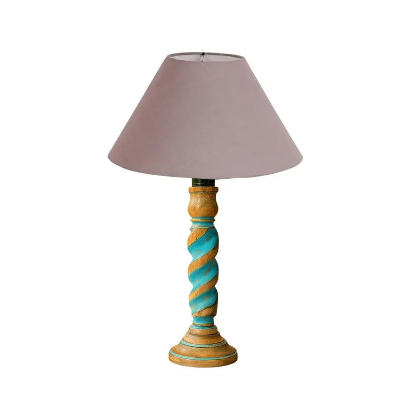 Elara Ziora Wooden Table Lamp - Grey media 5