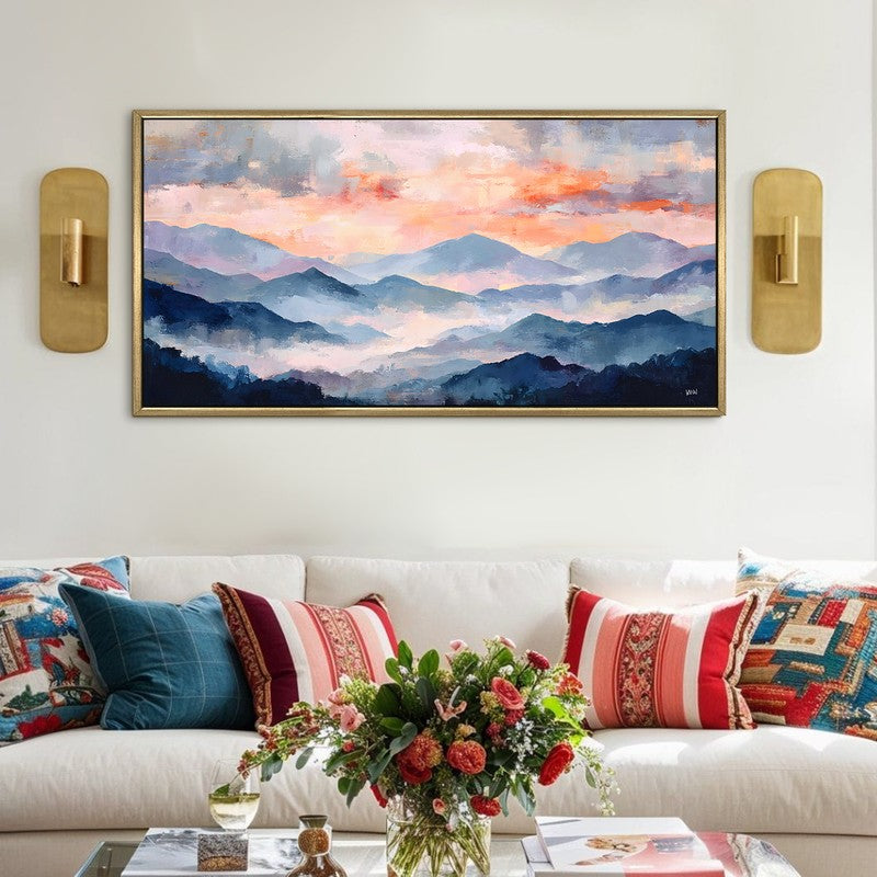 Mountain Veil Canvas Wall Painting With Frame