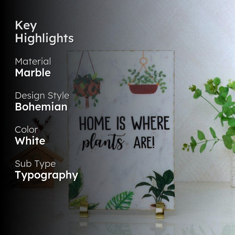 Home Is Where Plants Are Printed Marble Showpiece media 2