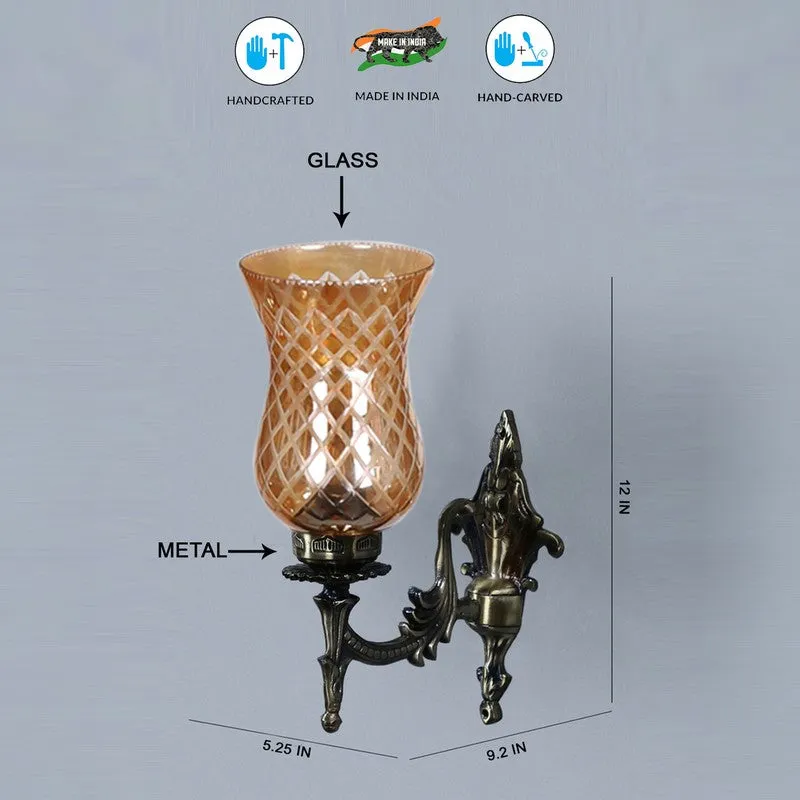 Honey Glow Gothic Amber Glass Wall Lamp media 8