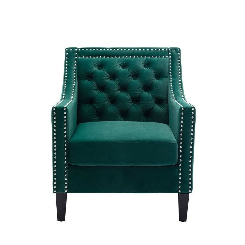 Softix Neem Wood Accent Chair - Green media 6