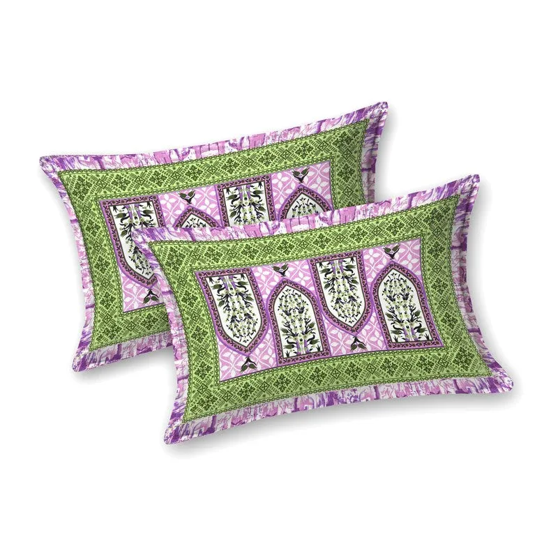 Rangza Cotton Bedsheet (Purple,Green) - 240 TC media 4