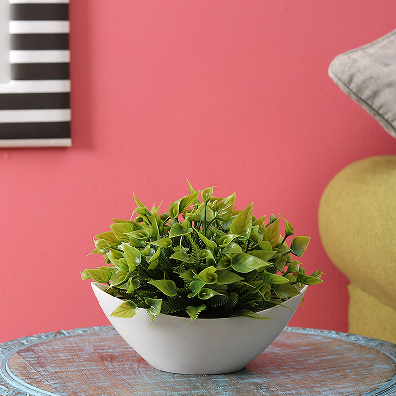 Harina Artificial Plant With Black Plastic Pot - Green