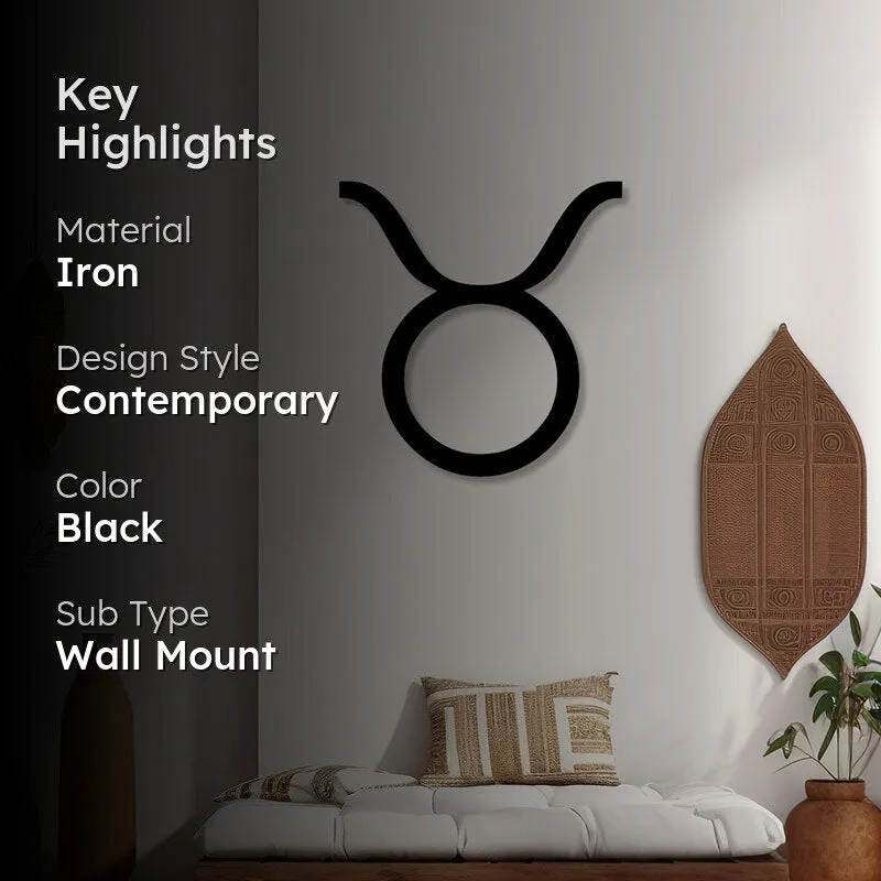 Taurus Zodiac Sign Black Iron Wall Accent media 2