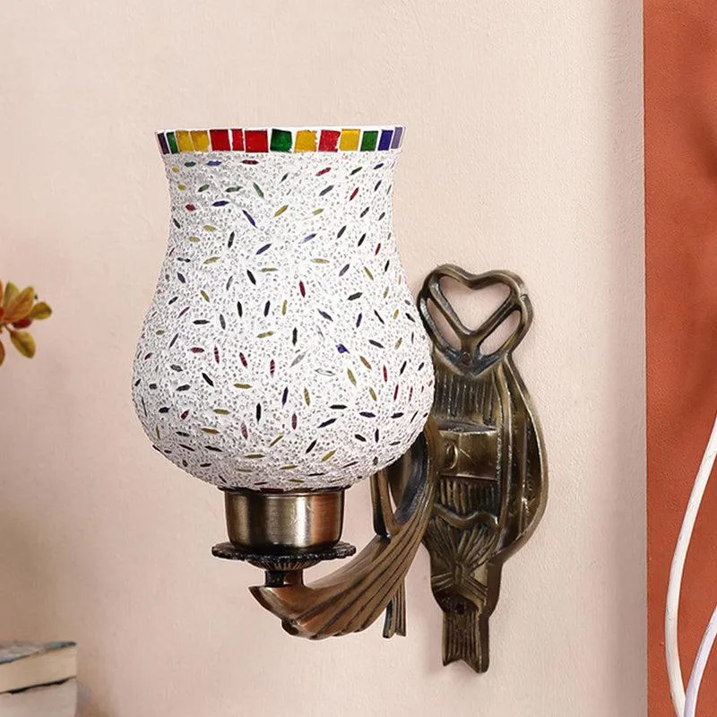Aesta Love Gleam Mosaic Glass & Metal Wall Lamp media 2