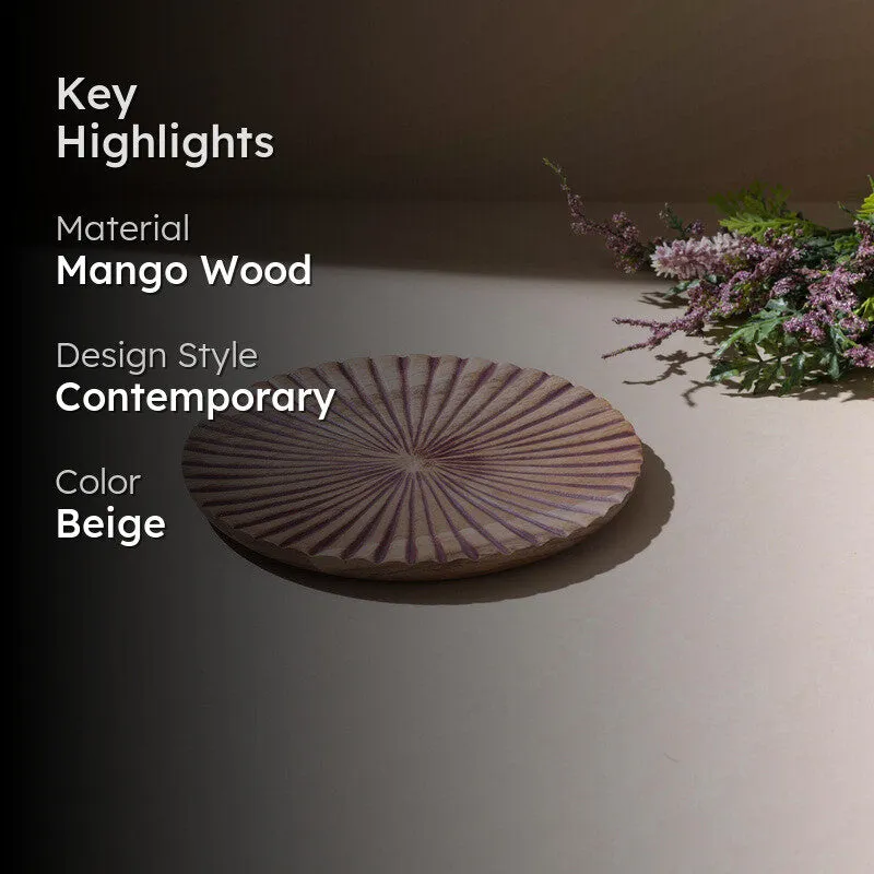 Opulence Handcrafted Mango Wood Platter - Brown media 2