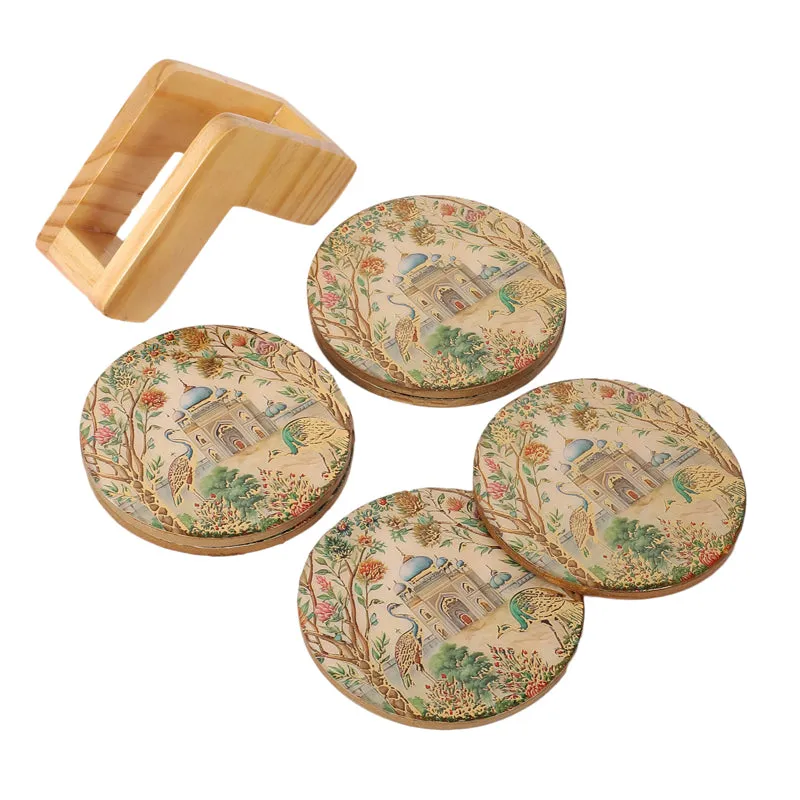 Royal Eden Wooden Coaster with Stand - Seven Piece Set media 4