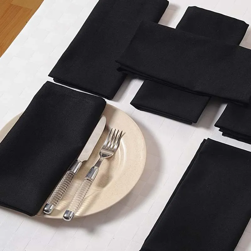 Swayam Essentially Black Table Napkin - Set Of Six media 1