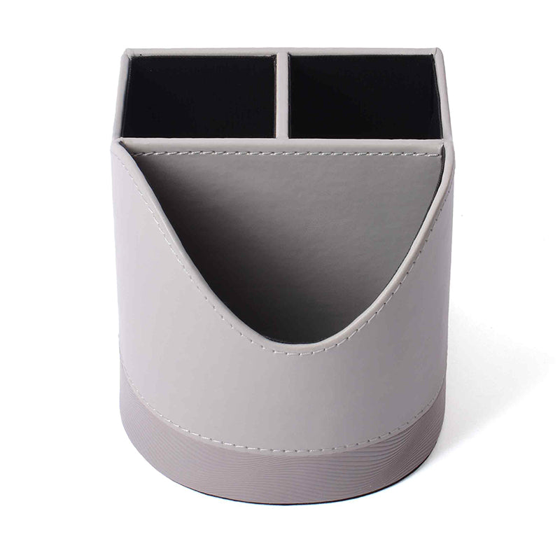 Veltrix Faux Leather Desk Organiser - Grey media 6