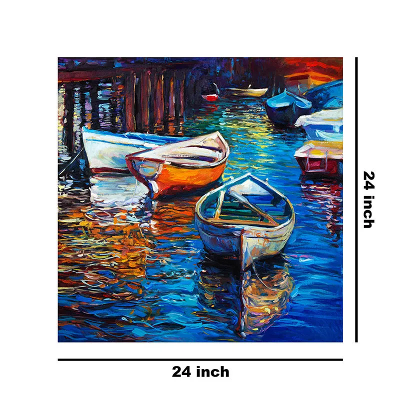 Still Waters Blue Horizon Wall Painting media 8