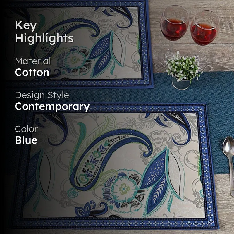 Blue Paisley Table Mat - Set Of Six media 2