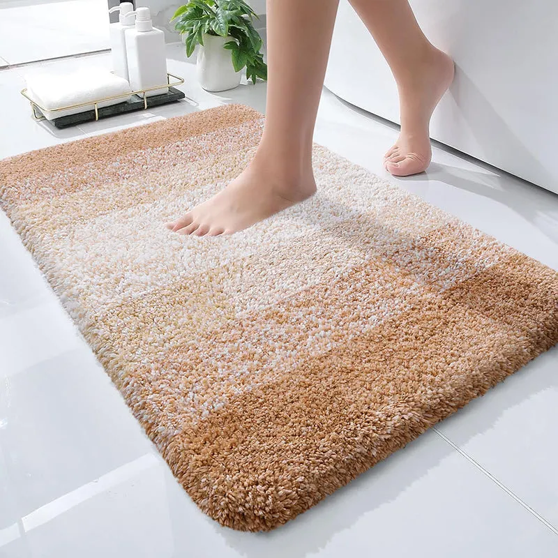 Elvira Anti Skid Striped Bath Mat (Beige) - Set Of Four media 3