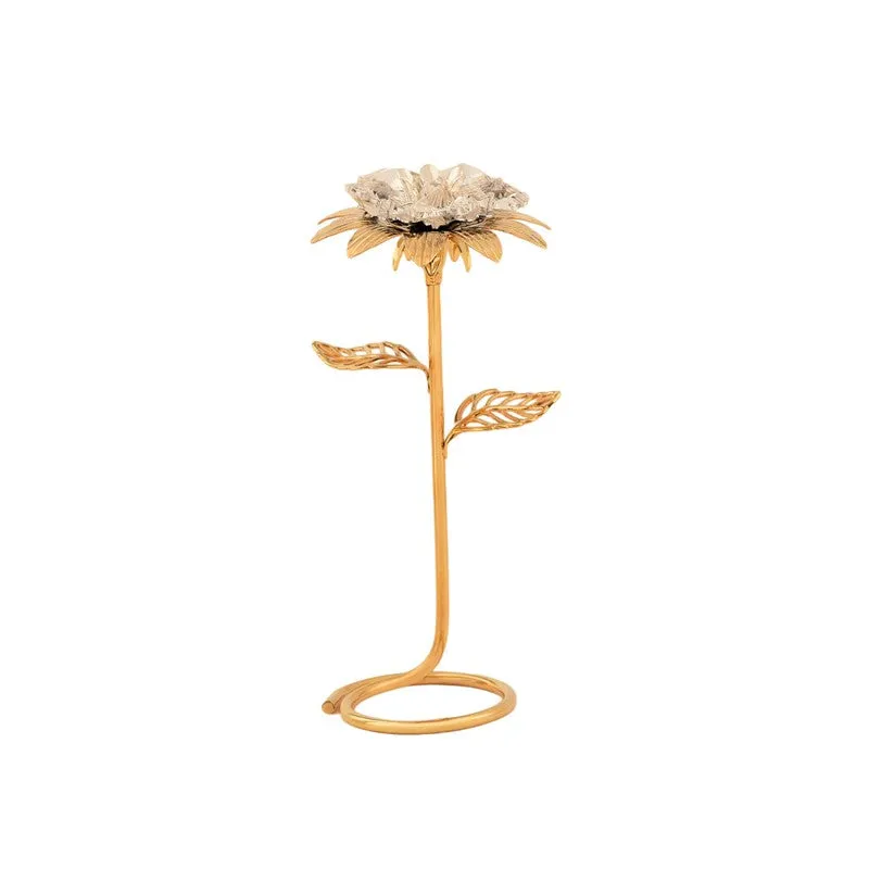 Golden Daisy Elegance 24K Gold Plated Mild Steel Showpiece media 4
