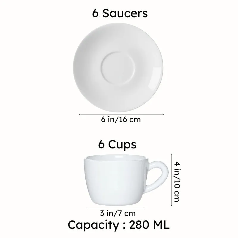 Vienna 24k Gold Brushed Porcelain Tea Cup & Saucer (Gold/280 mL) - Set of Six media 10