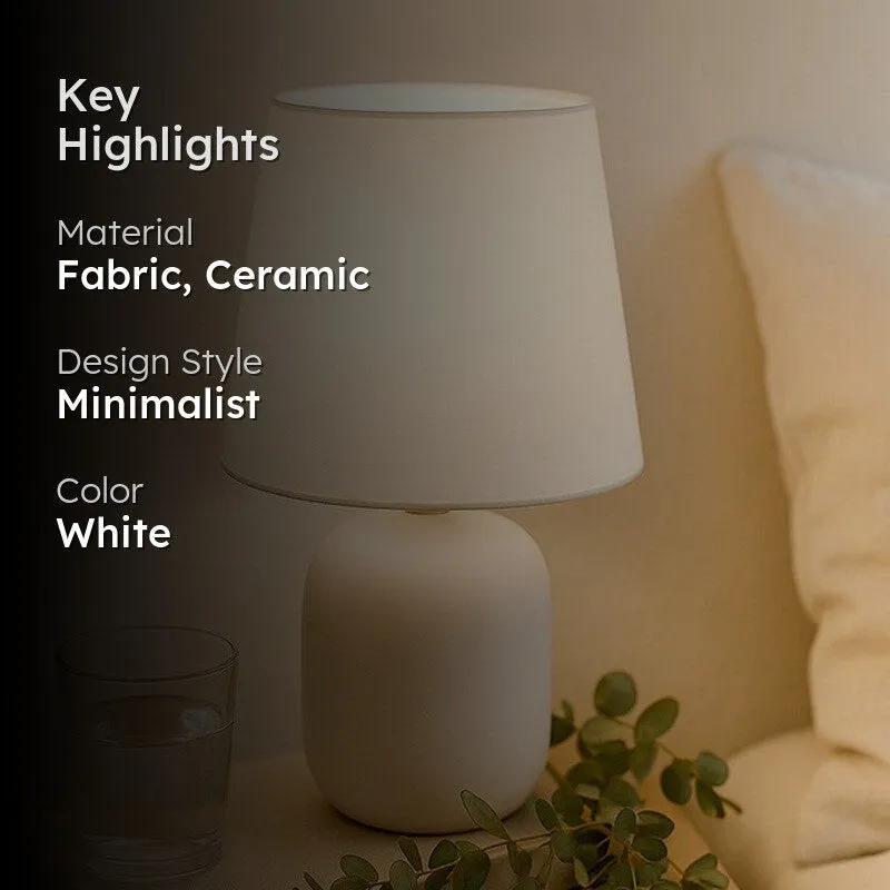 Ibex Ceramic & Fabric Table Lamp - White media 2
