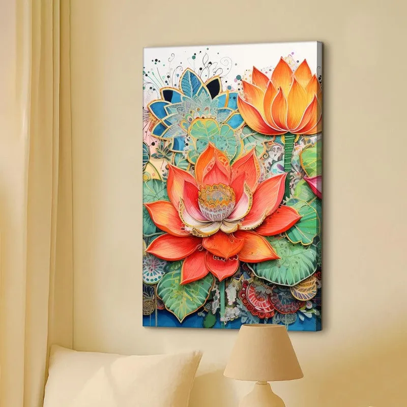 Flame Lotus Wall Art Without Frame media 6