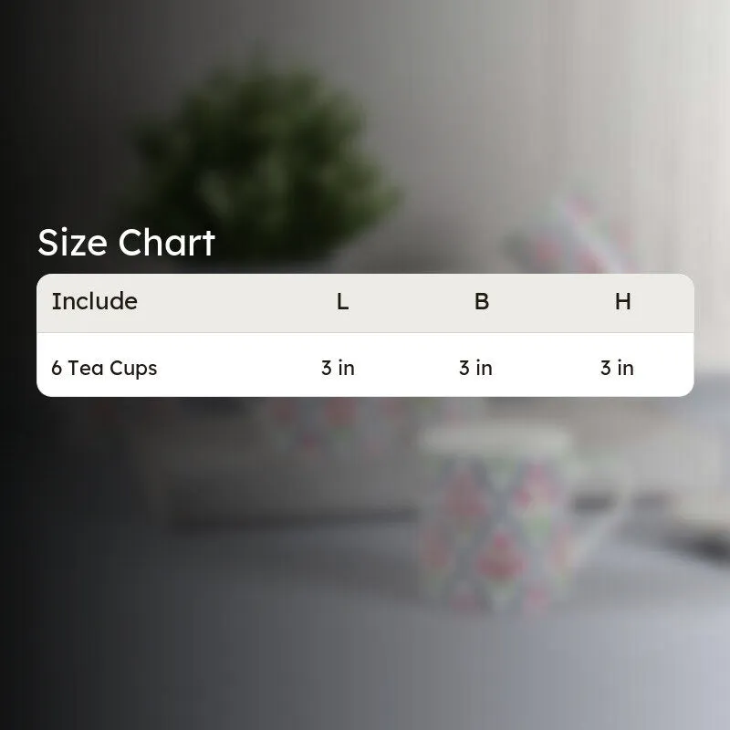 India Circus Floral Fusion Tea Cups (220 mL Each) - Set Of Six media 7
