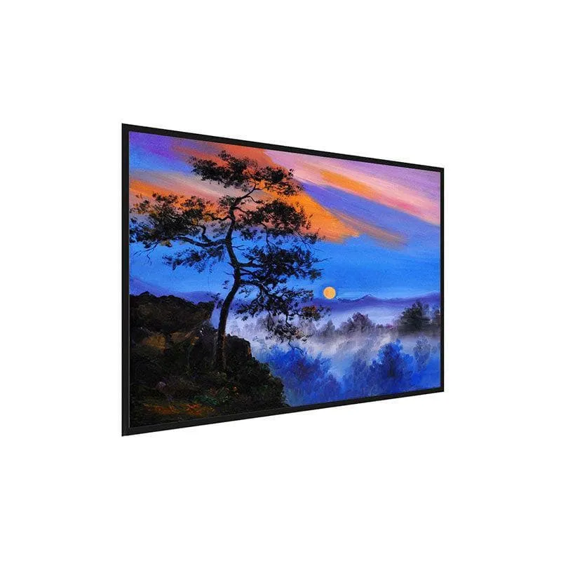 Tree On The Mountain Canvas Wall Painting - Black Frame media 3