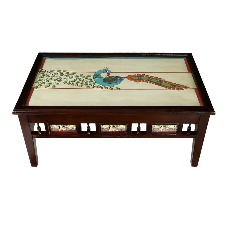 Peacock Teak Wood Center Table media 6