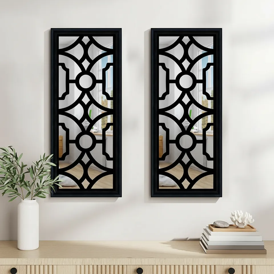 Persian Motif Decorative Wall Mirror - Set Of Two media 1