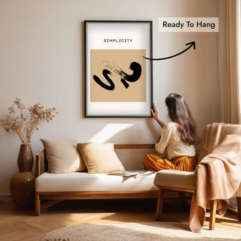 Abstract Calm Canvas Wall Painting With Black Frame media 7