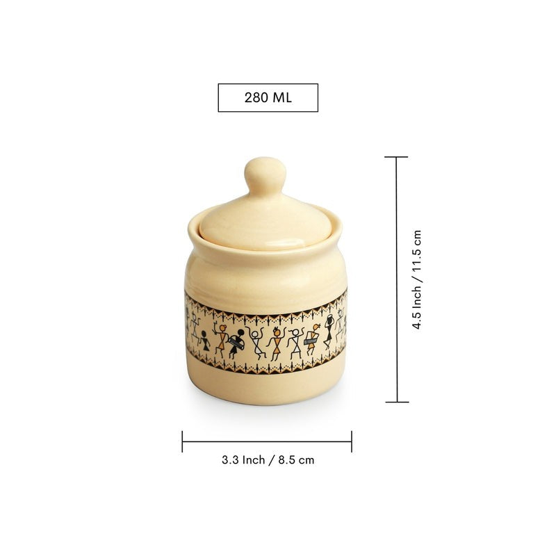 Warli Muse Airtight Storage Jar (280 ML Each) - Set Of Two media 6