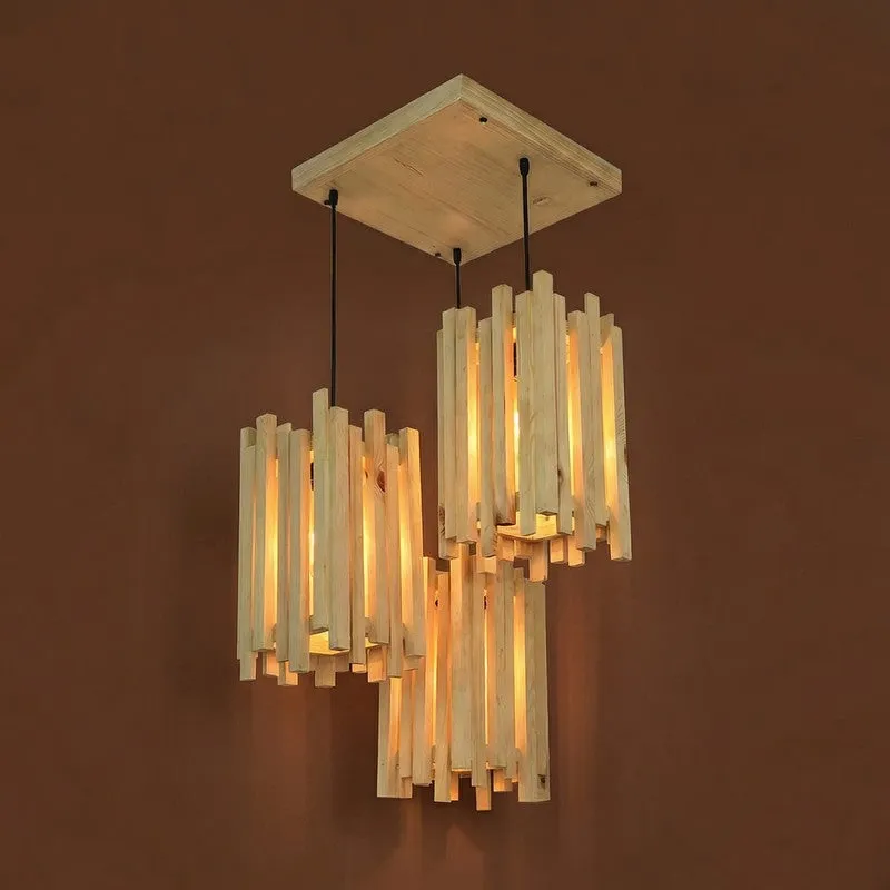CageLine Wooden Ceiling Lamp - Beige media 4