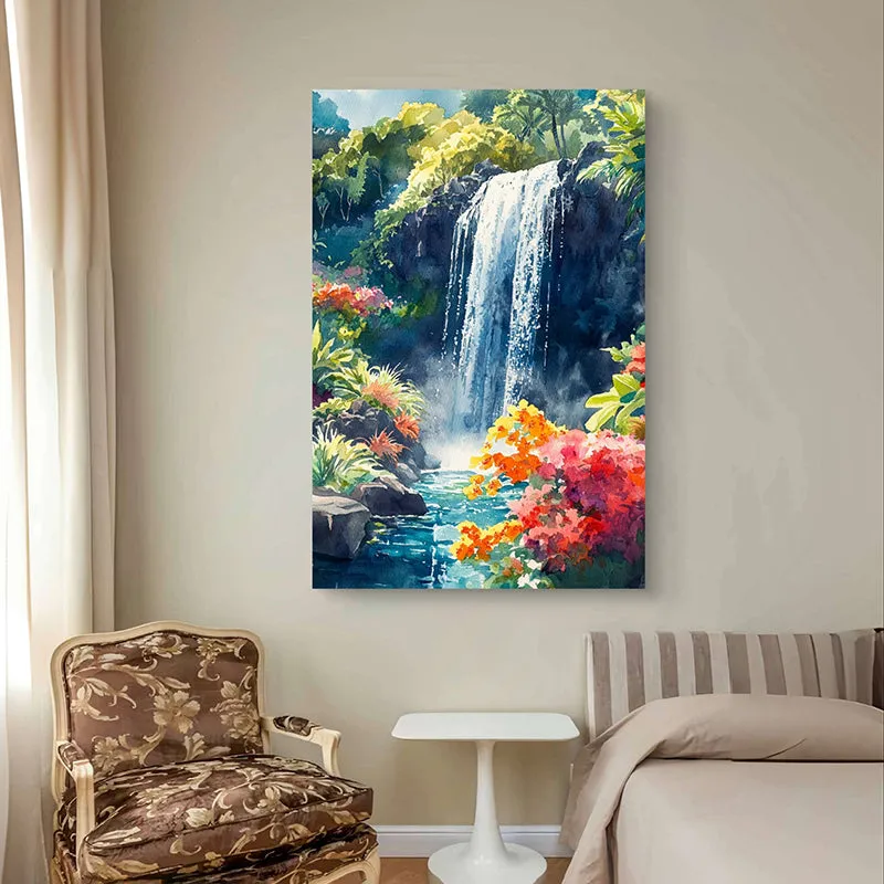 Forest Cascades Canvas Wall Painting media 4
