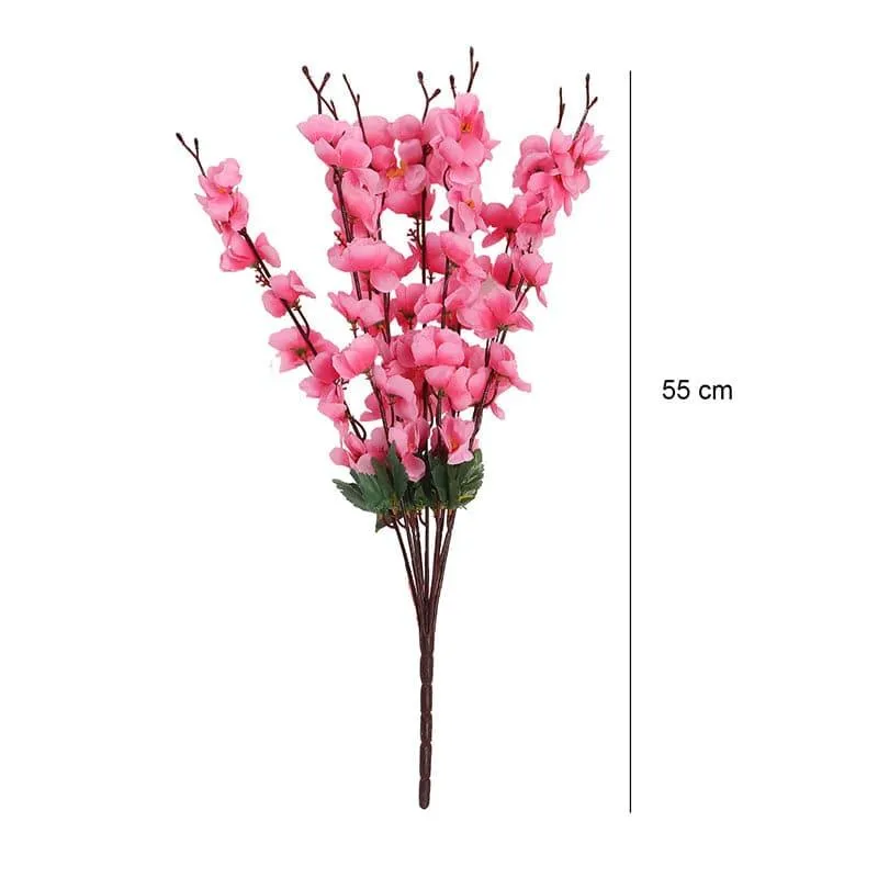 Faux Peach Cherry Blossom Floral Bunch (Pink) - Set Of Two media 5