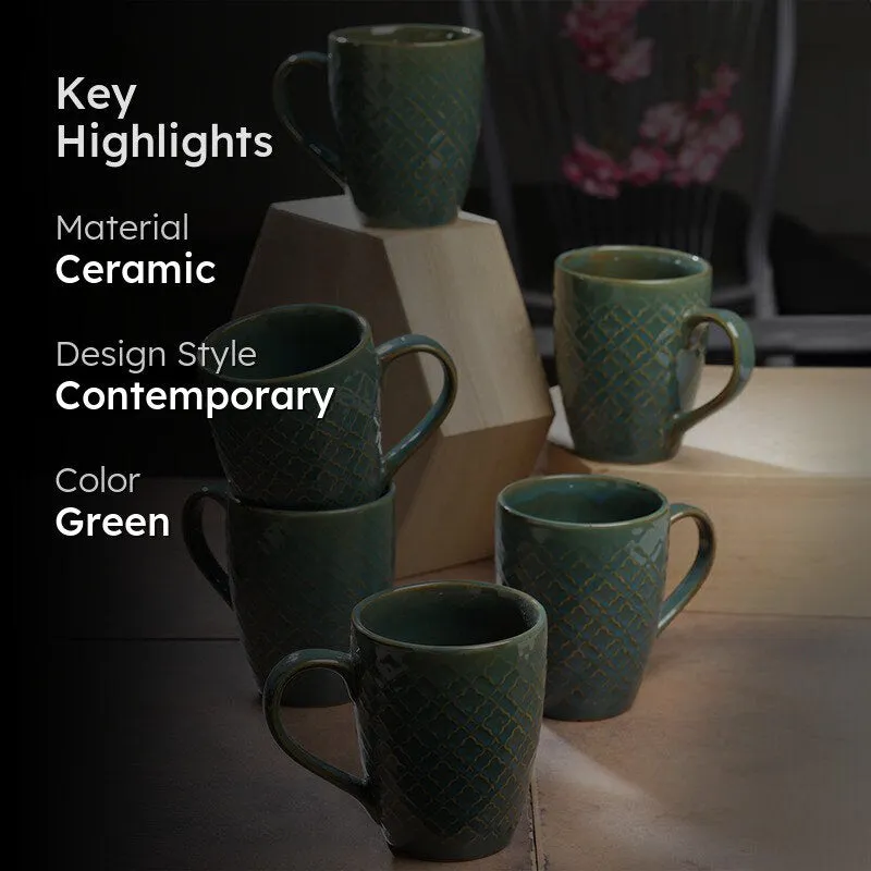Bida Ceramic Tea Cup (250 mL Each) - Set of Six media 2