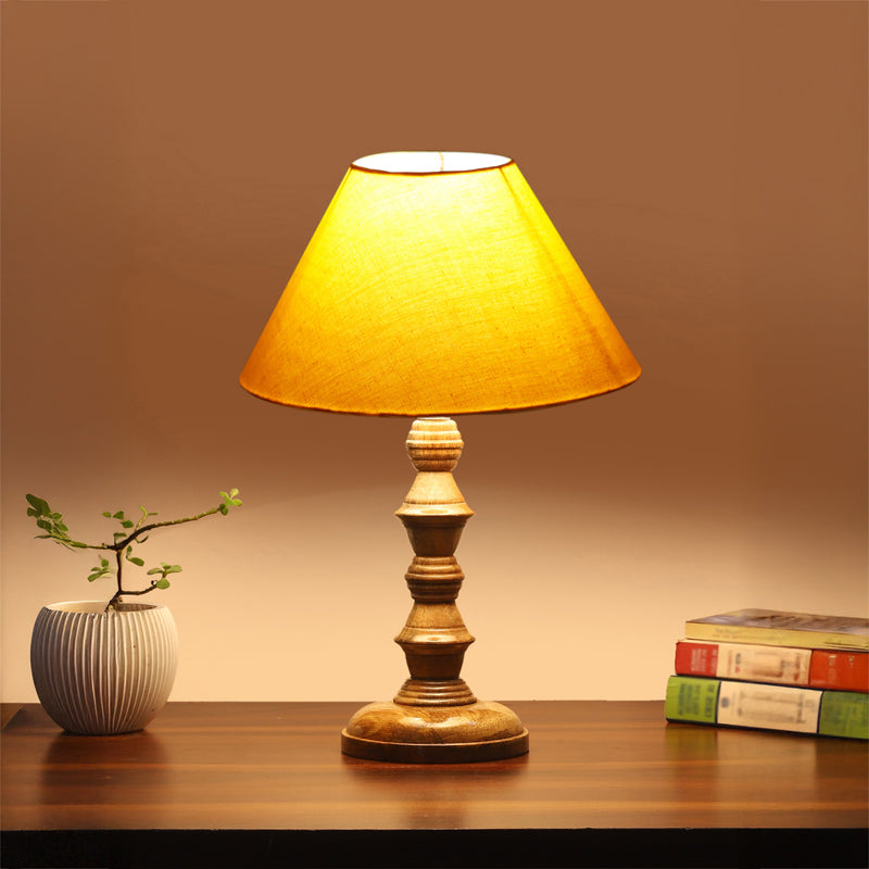 Cotin II Timber Wooden Table Lamp - Yellow,Brown
