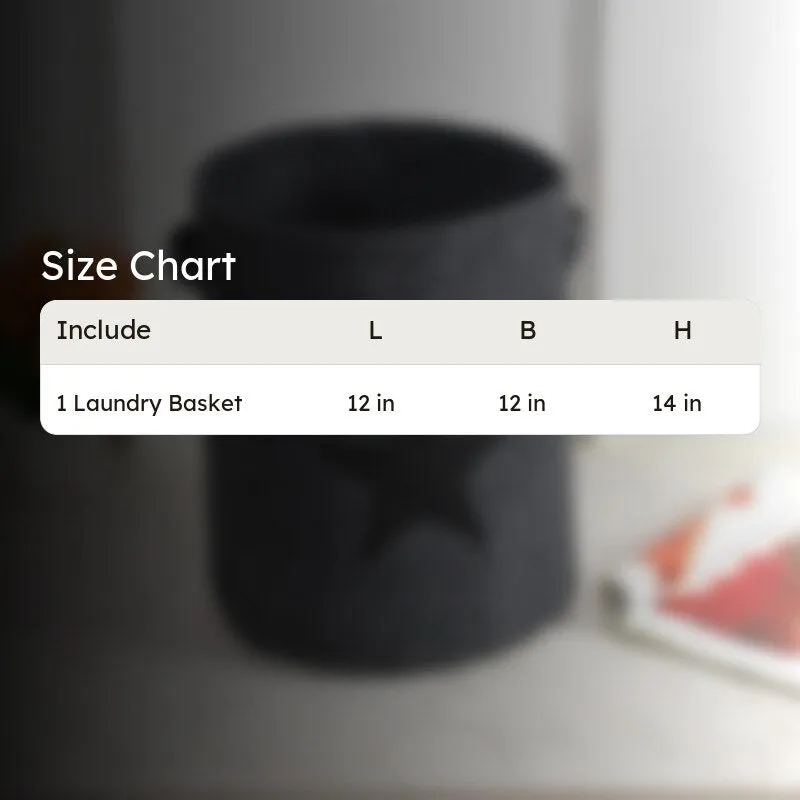 Starry Felt Laundry Basket media 7