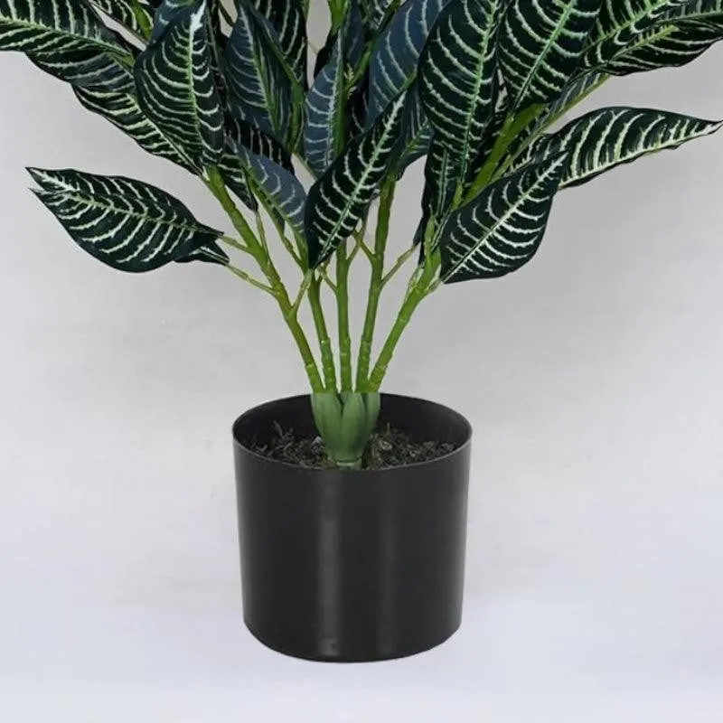 Faux Deco Rubber Plant With Black Plastic Pot - 2.79 ft media 4