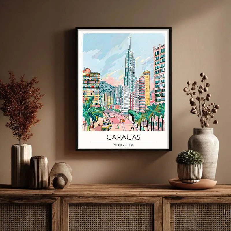 Vintage Caracas Framed Canvas Wall Painting media 3