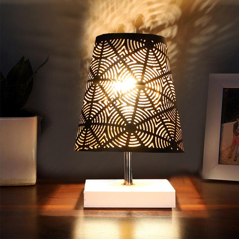 Alsa Etched Metal Table Lamp - Black,White