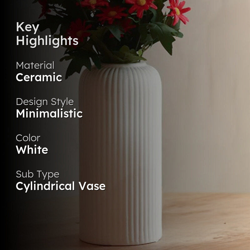 Harmona Ceramic Vase - White media 2