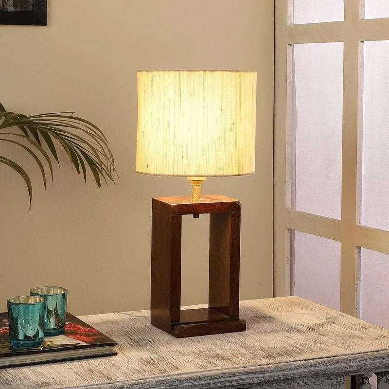 Urbane Recto Fabric Table Lamp - Beige,Brown media 1