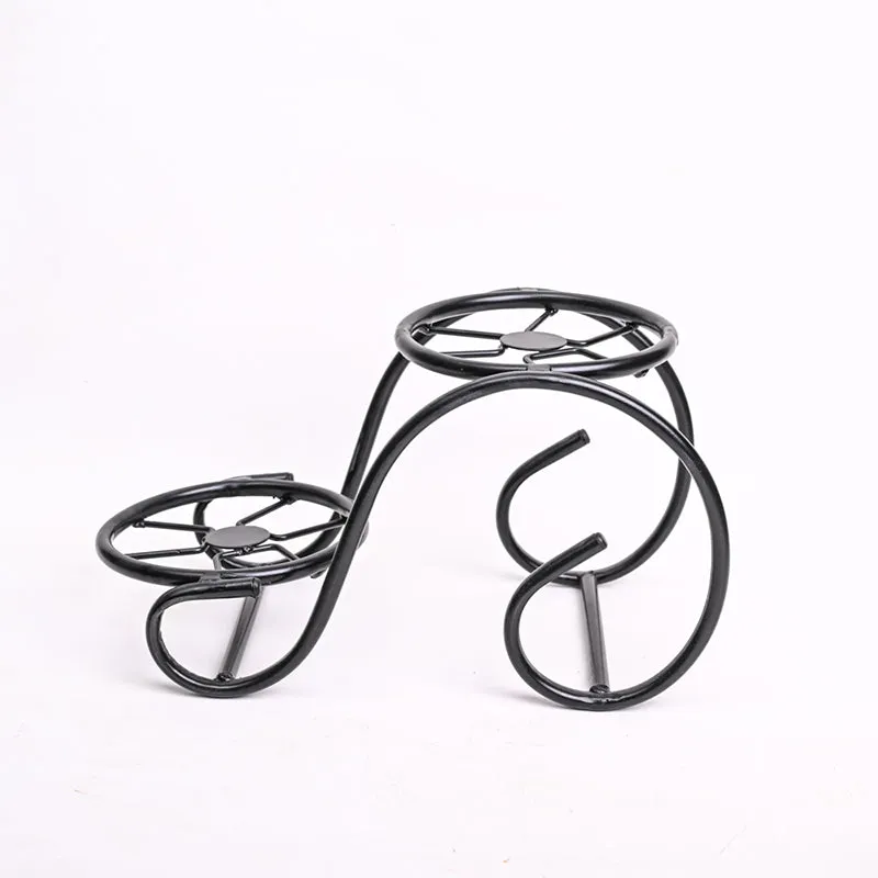 Sylva Sway Two Tier Metal Plant Stand (Black) - Set Of Two media 4