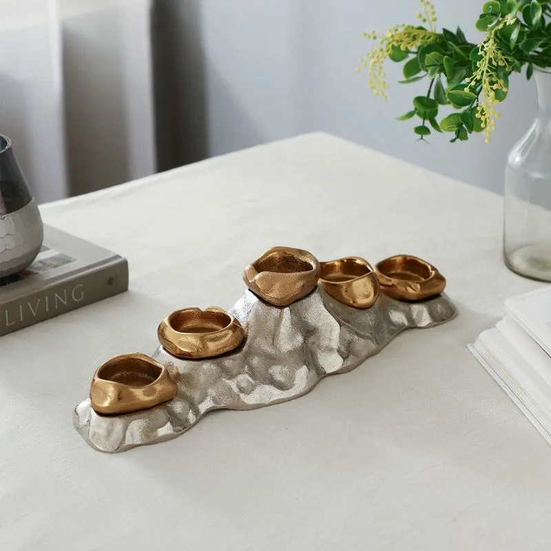 Modern Floral Candle Holder - Gold media 3