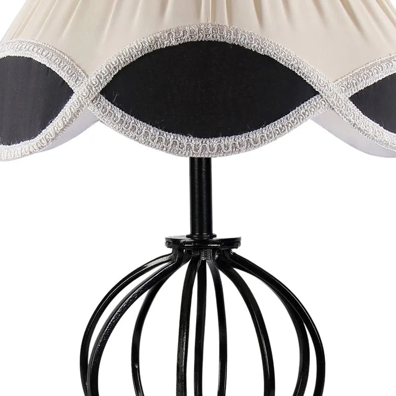 Auryssa Cotton Table Lamp With Wooden Base - Ivory media 8