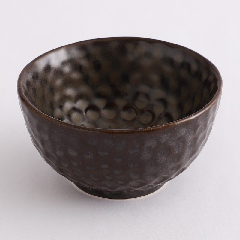 Textured Stoneware Snack Bowl (Dark Brown,350 mL) - Set Of Two media 4